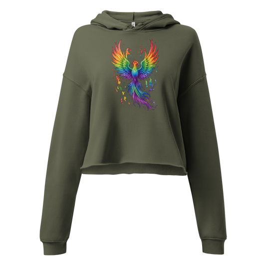 Regenbogen Phönix | Crop-Hoodie