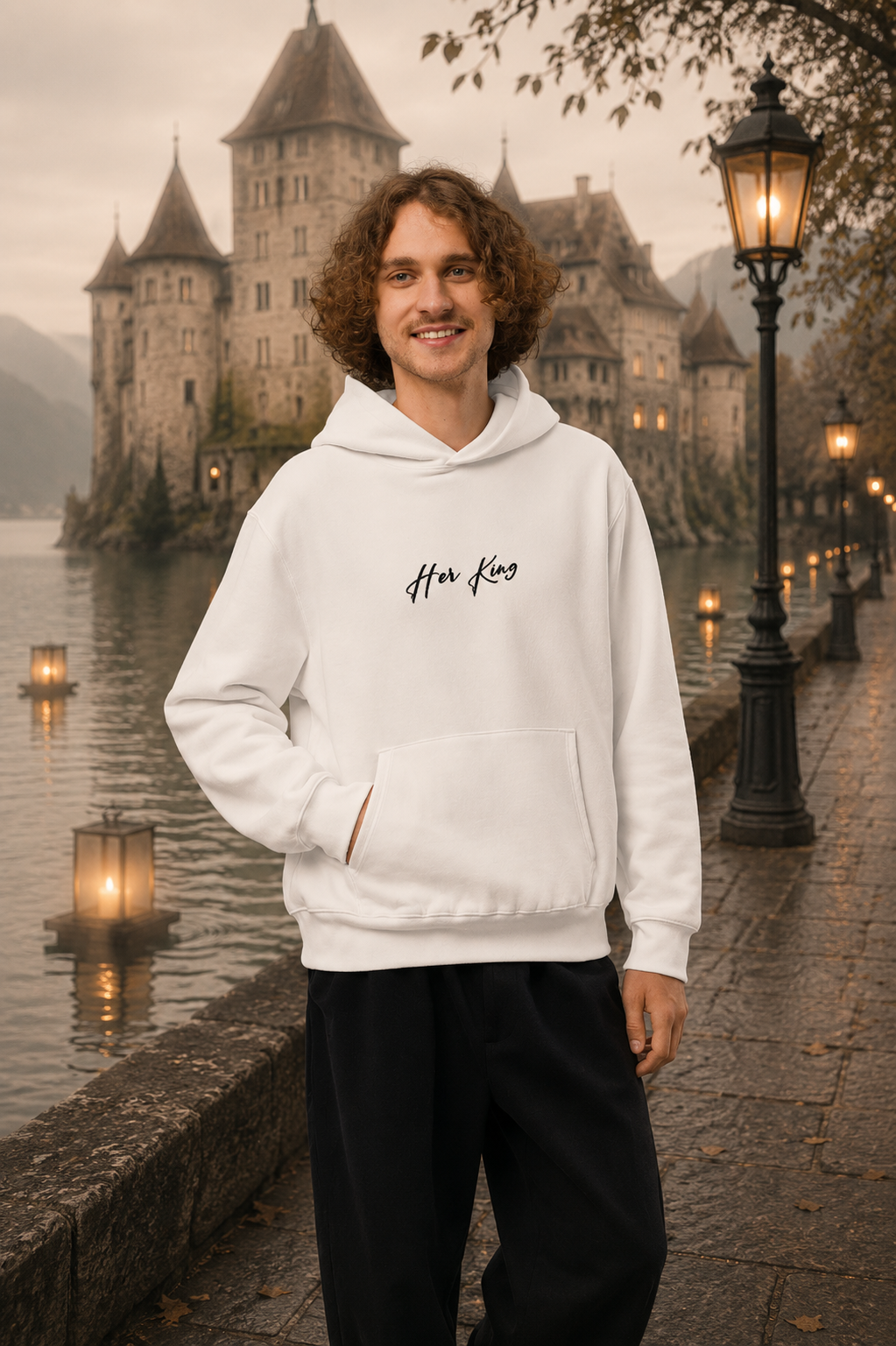 Her King | Oversized Hoodie | Bestickt