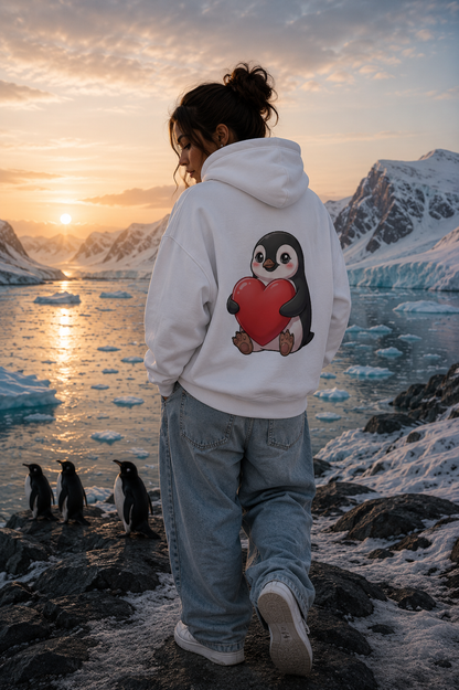 Pinguin mit Herz | Oversized Hoodie