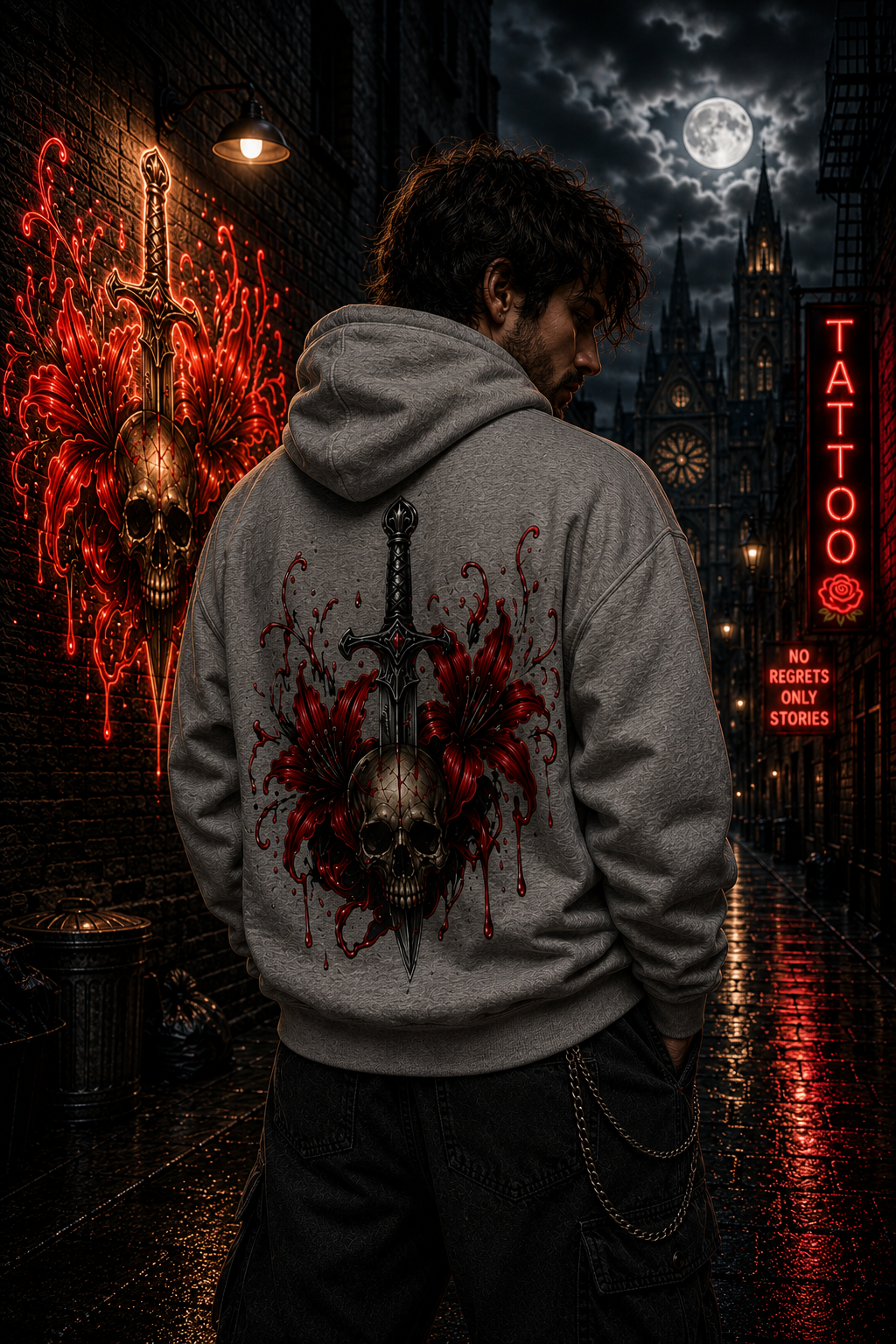 Totenkopf mit Schwert | Hoodie