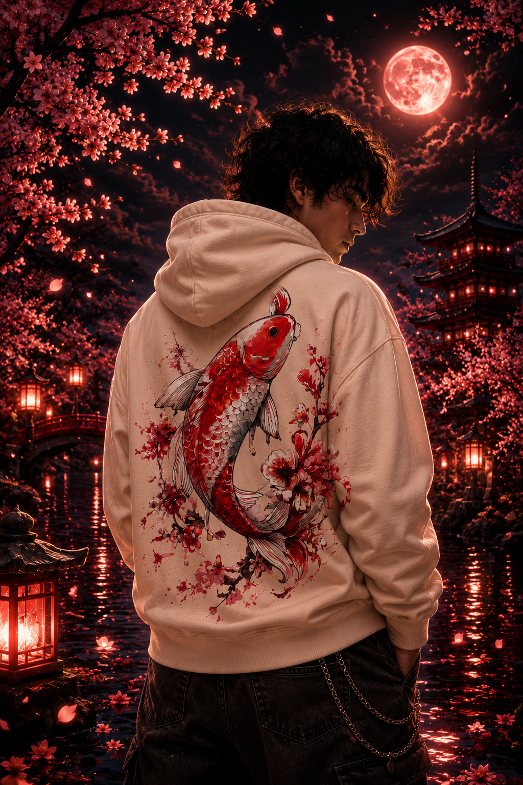 Roter Koi | Oversized Hoodie