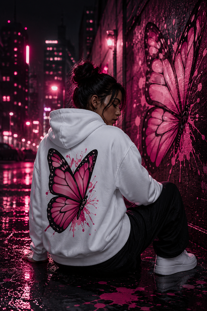 Pinker Schmetterling | Oversized Hoodie