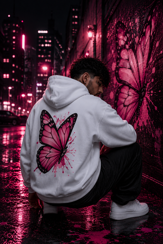 Pinker Schmetterling | Oversized Hoodie