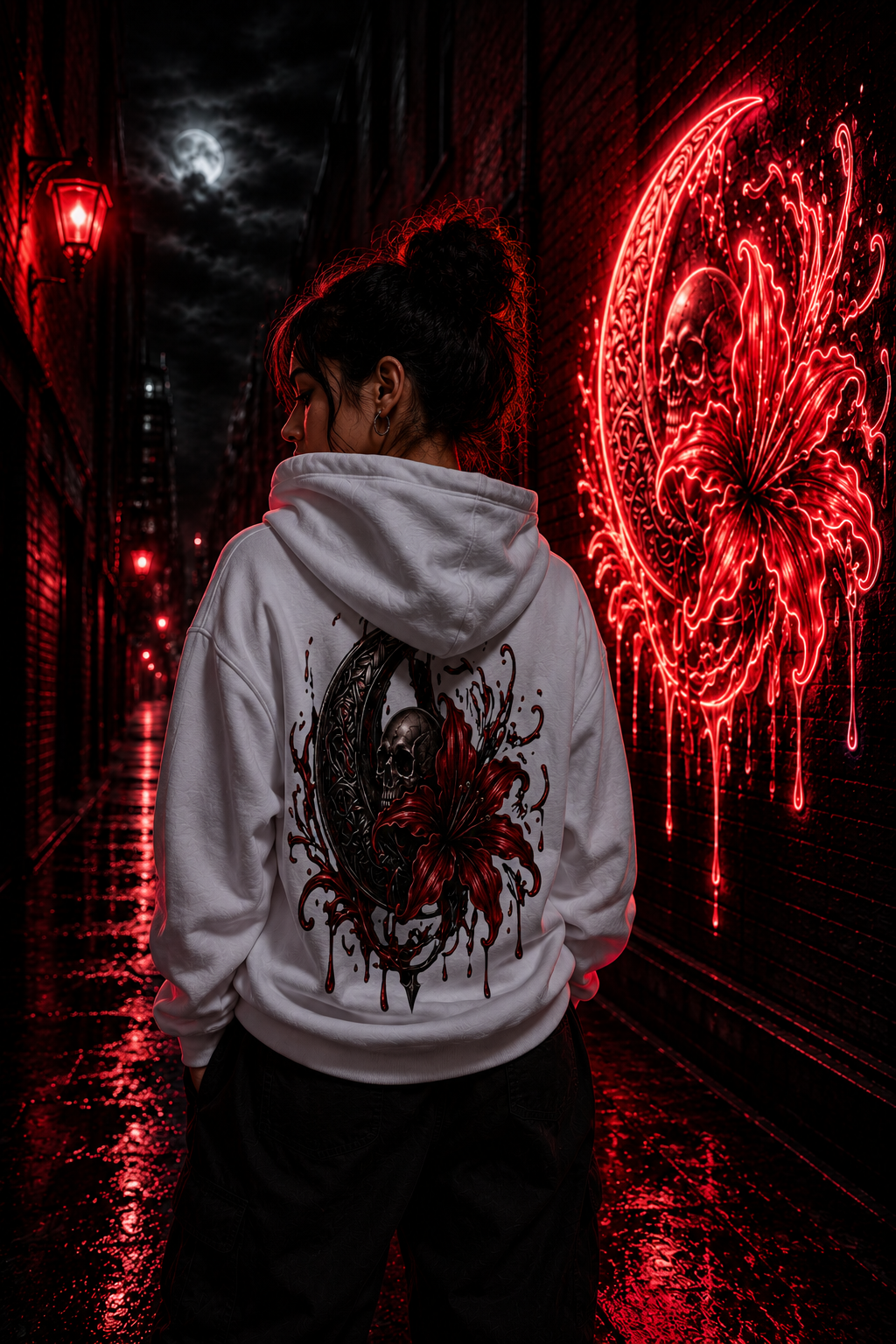 Mond mit Totenkopf | Hoodie