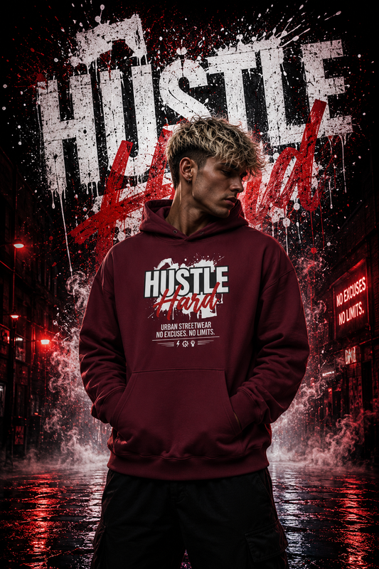 Hustle Hard | Oversized Hoodie