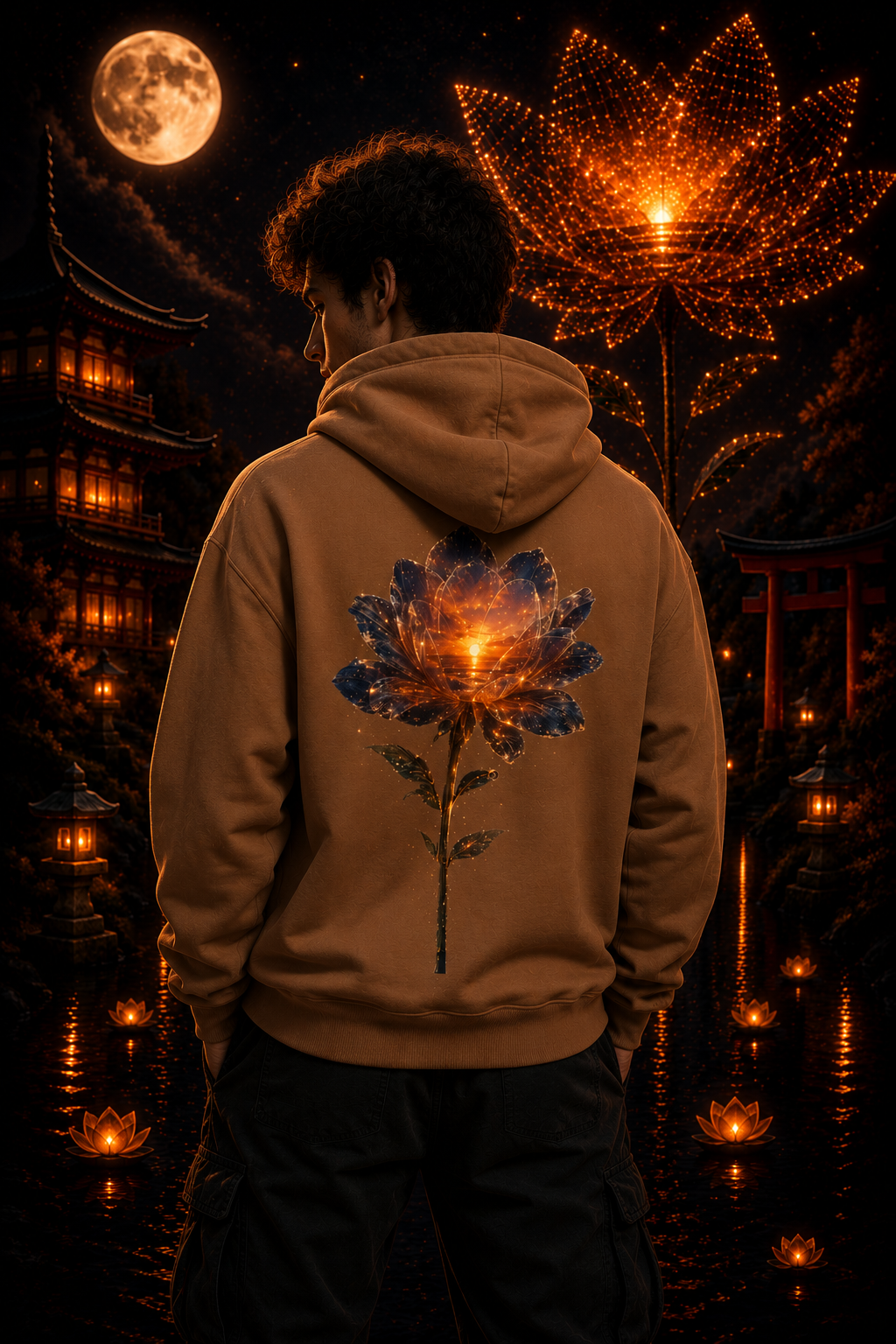 Sonnenuntergang Blume | Oversized Hoodie