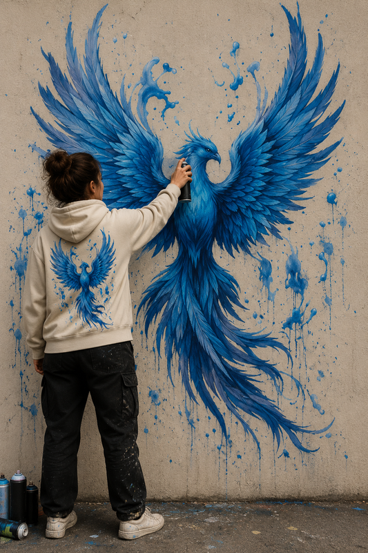 Blauer Phönix | Oversized Hoodie