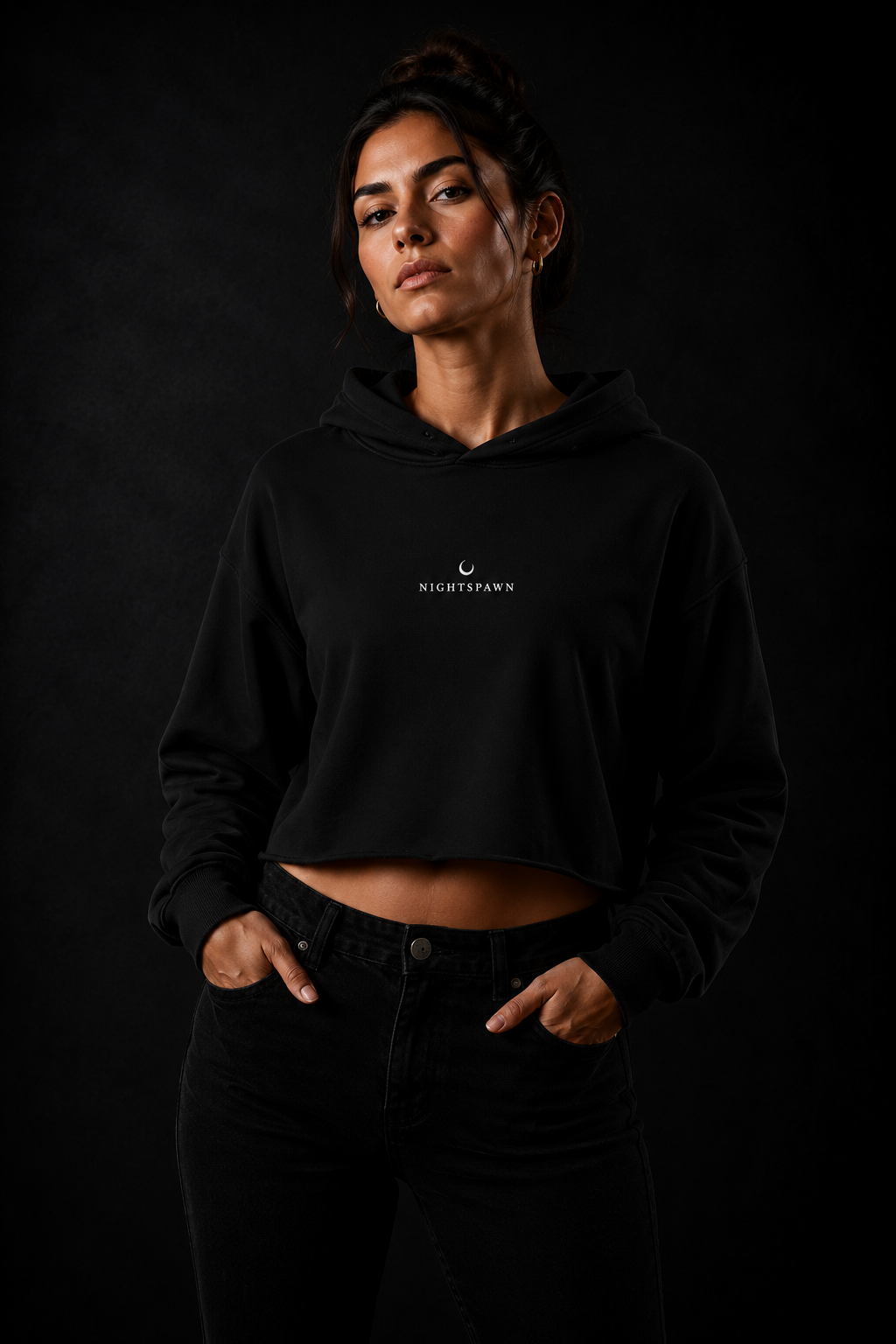 Nightspawn | Bestickt | Crop-Hoodie