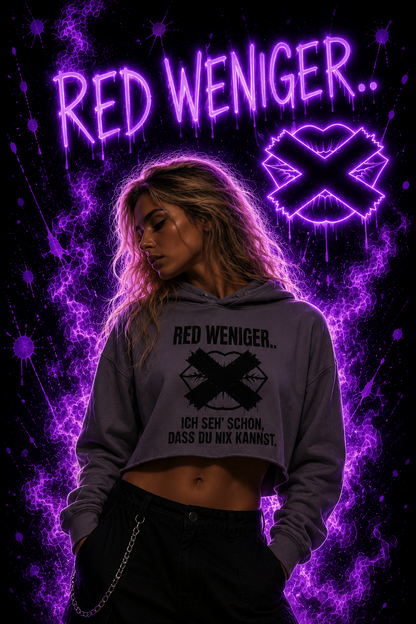 Red weniger | Crop-Hoodie