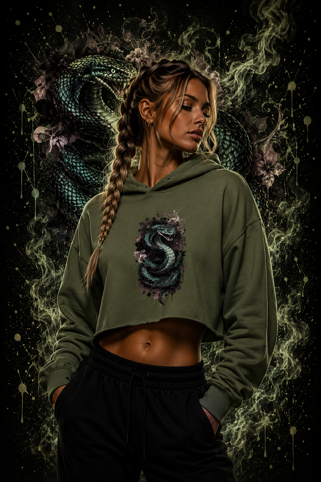 Aether Serpent | Crop-Hoodie