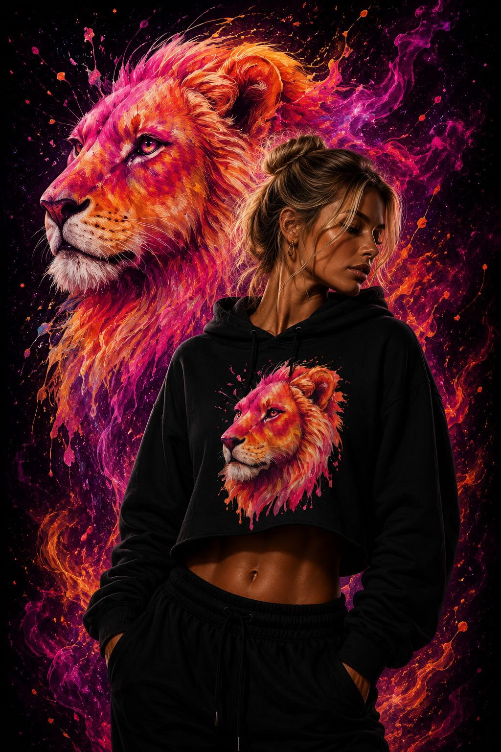 Löwenkopf | Crop-Hoodie
